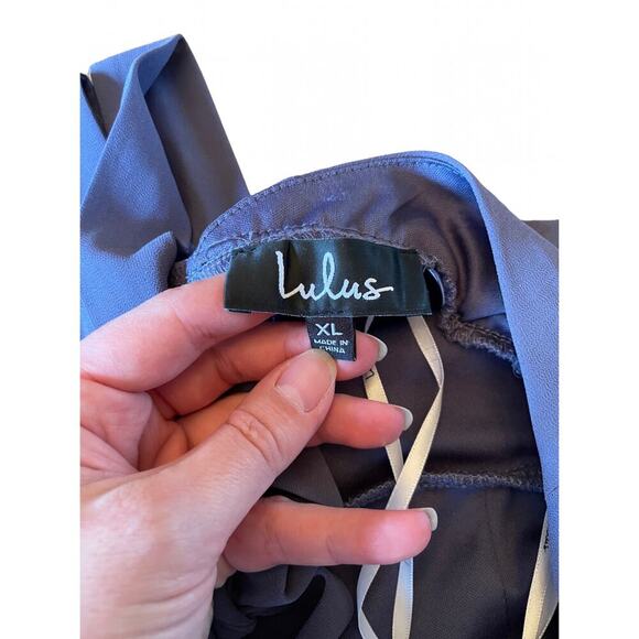 Lulus Wrap of Luxury Denim Blue Convertible High-Low Maxi Dress Size XL 0600S - Picture 15 of 16